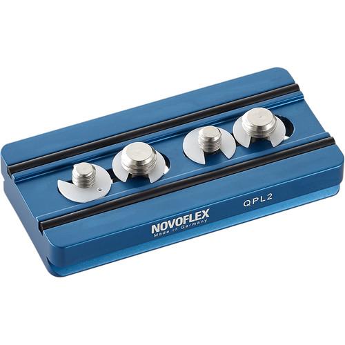 Novoflex QPL-2 Arca-Type Quick Release Plate for Q-Base System, 3.3" Long - with 1 4-20" & 3 8" Screws