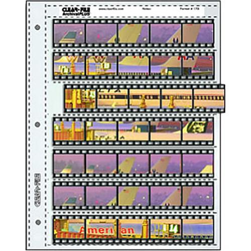 ClearFile Archival-Classic Storage Page for Negatives with Data Panel, 35mm, 7-Strips of 5-Frames - 100 Pack