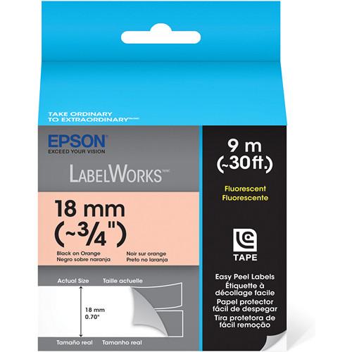 Epson Black On Orange 3 4" Fluorescent Tape