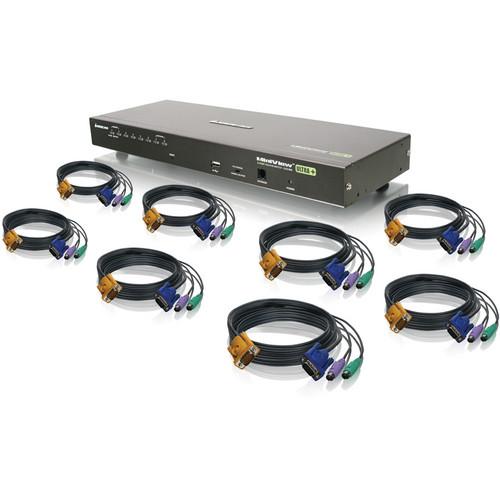 IOGEAR 8-Port USB PS 2 Combo KVM Switch Kit with Eight PS 2 KVM Cables and One USB KVM Cable