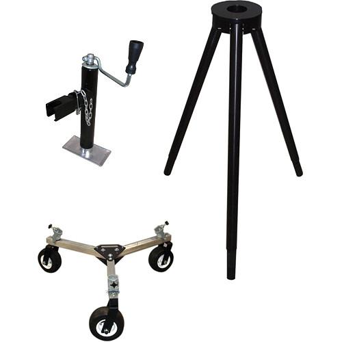Jony Heavy-Duty Tripod with Mitchell Mount & Dolly Tires & Outrigger