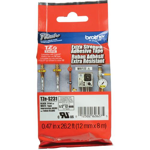 Brother TZeS231 Tape with Extra-Strength Adhesive for P-Touch Labelers