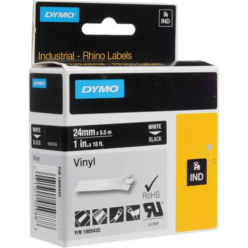 Dymo Rhino 1.0" Black Vinyl Labels