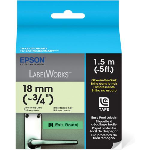 Epson LabelWorks 3 4" Black Glow-In-The-Dark Tape For LW-400