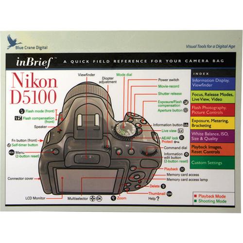 Blue Crane Digital Nikon D5100 inBrief Laminated Card