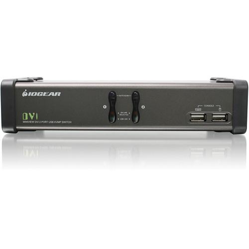 IOGEAR GCS1102 2-Port USB DVI KVMP Switch with Audio and Cables