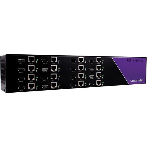 Smart-AVI RKT16-HDX100S 16-Port HDMI over CAT5e 6 Extender