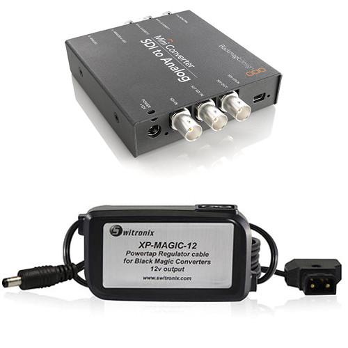 Blackmagic Design Mini Converter SDI to Analog w Switronix Powertap Converter Cable Kit