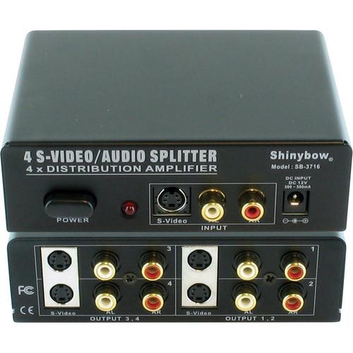 Shinybow SB-3716 1 x 4 S-Video & Stereo Audio Distribution Amplifier