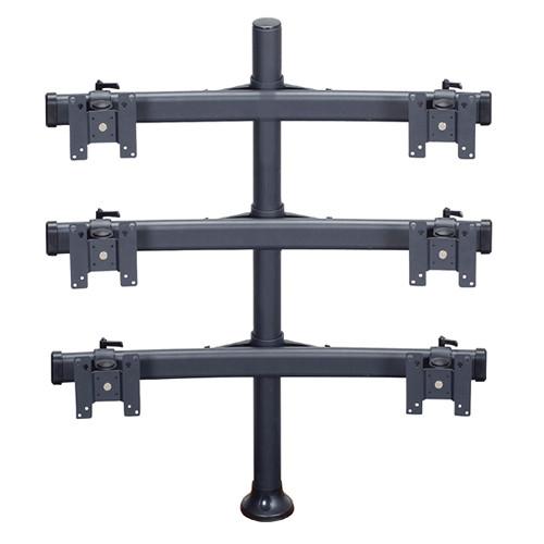 Premier Mounts MM-BH426 3 Dual Monitor Curved Bows on 42" Pole with Grommet Base