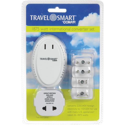 Travel Smart by Conair 1875W International Converter Set with 5 Adapter Plugs