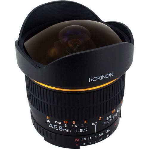 Rokinon 8mm Ultra Wide Angle f 3.5 Fisheye Lens for Nikon w Focus Confirm Chip