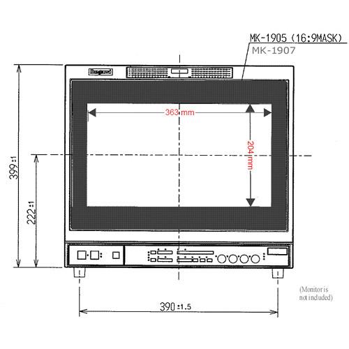 Ikegami 16:9 Monitor Mask for HTM-1917R 1990R