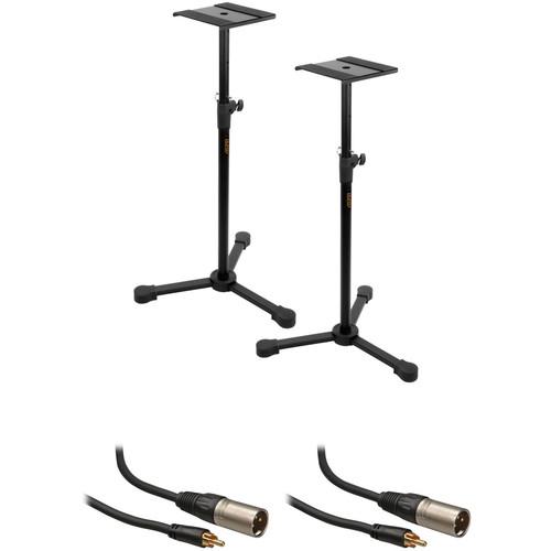 Photo Video Studio Monitor Stands Kit with XLR to RCA Cables