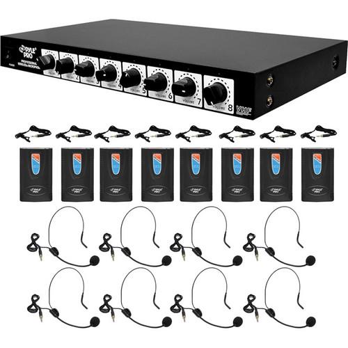 Pyle Pro PDWM8900 8-Channel Wireless VHF Microphone System