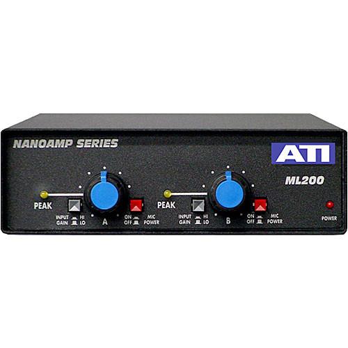 ATI Audio Inc ML200 - Dual Mic to Line Amplifier with Balanced Outputs, Gain Control Knob and Phantom Power