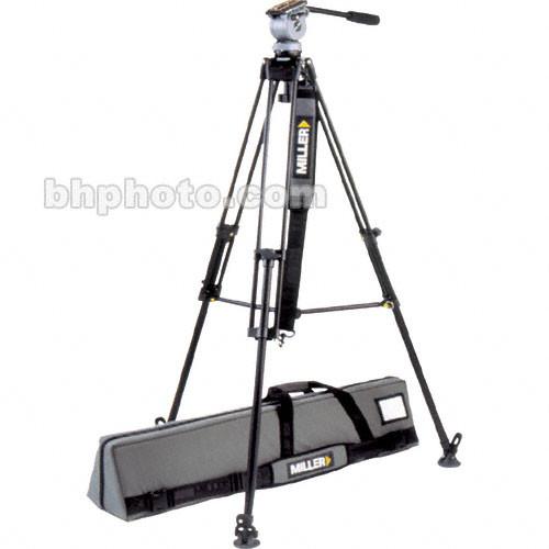 Miller DS-10 Aluminum Tripod System - consists of: DS-10 Fluid Head, DS 1-Stage Tripod, Mid-Level Spreader and Softcase - Supports 10 lbs