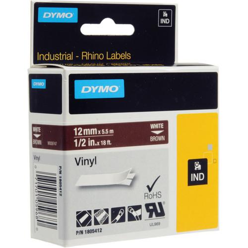 Dymo Rhino 1 2" Brown Vinyl Labels