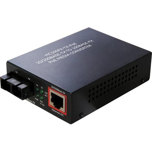 Interlogix Ethernet to Fiber Media Converter and PoE Inserter