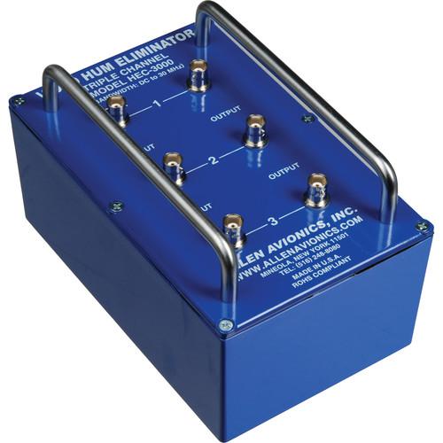 Allen Avionics HEC-3000 Video Hum Eliminator, Hum and Noise Eliminator, Three Channel I O, 75 ohm, Metal Housing