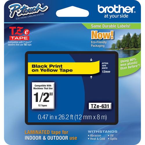 Brother TZe631 Laminated Tape for P-Touch Labelers