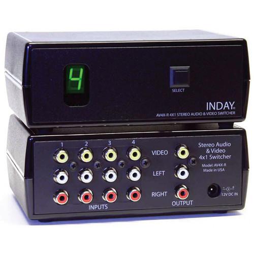 Inday AV4X-RS 4x1 Video and Stereo Audio Switcher with RS-232 Port
