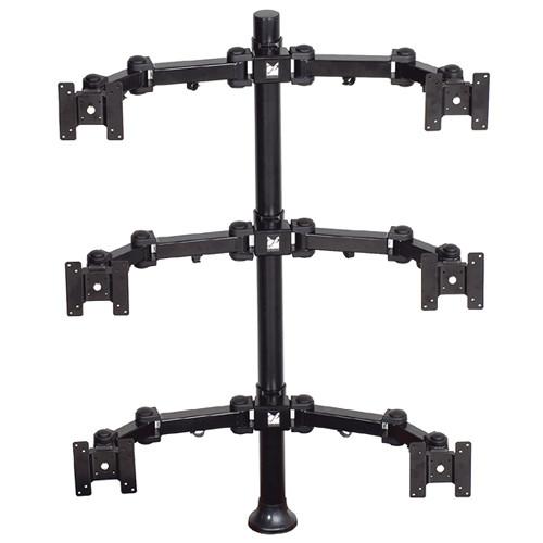 Premier Mounts MM-AH426 3 Dual Display Arms on 42" Pole with Grommet Base