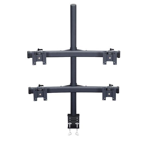 Premier Mounts MM-BC284 2 Dual Monitor Curved Bows on 28" Pole with Clamp Base