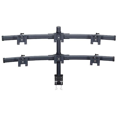 Premier Mounts MM-BC286 2 Triple Monitor Curved Bows on 28" Pole with Clamp Base