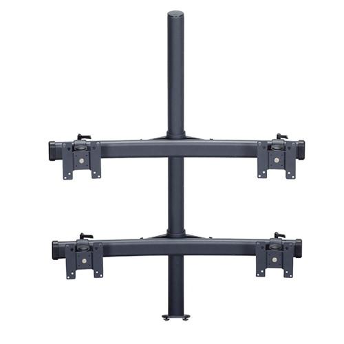 Premier Mounts MM-BE284 2 Dual Monitor Curved Bows on 28" Pole with Extrusion Base