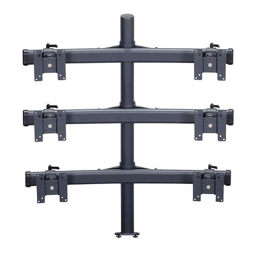 Premier Mounts MM-BE429 3 Dual Monitor Curved Bows on 42" Pole with Extrusion Base