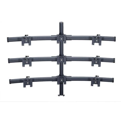Premier Mounts MM-BE429 3 Triple Monitor Curved Bows on 42" Pole with Extrusion Base