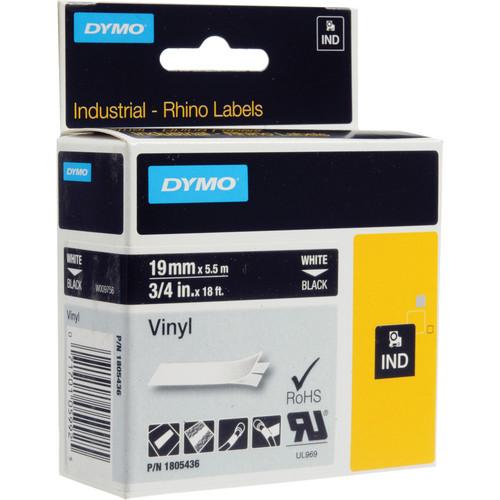 Dymo Rhino 3 4" Black Vinyl Labels