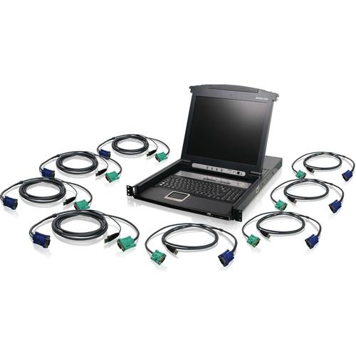 IOGEAR 8-Port LCD Combo KVM Switch with USB KVM Cables, IOGEAR, 8-Port, LCD, Combo, KVM, Switch, with, USB, KVM, Cables