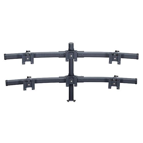 Premier Mounts MM-BE286 2 Triple Monitor Curved Bows on 28" Pole with Extrusion Base