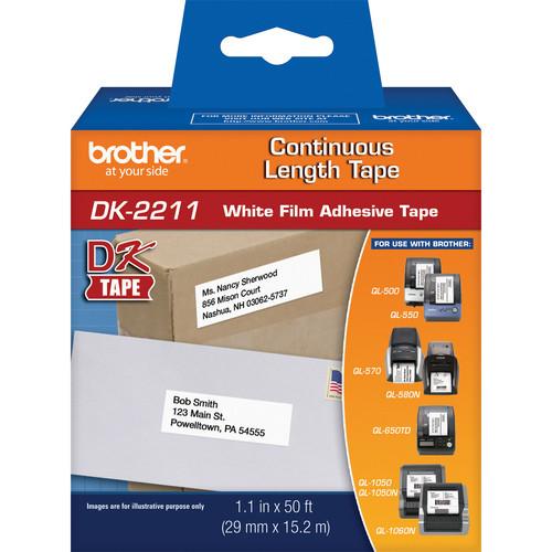 Brother DK2211 1.1" Black Print On White Tape