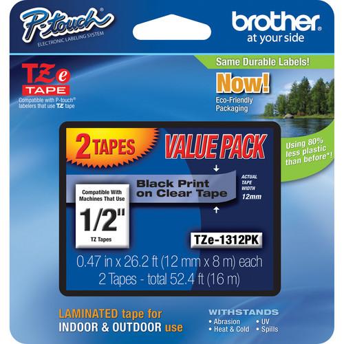 Brother TZe131 Laminated Tape for P-Touch Labelers 2-Pack