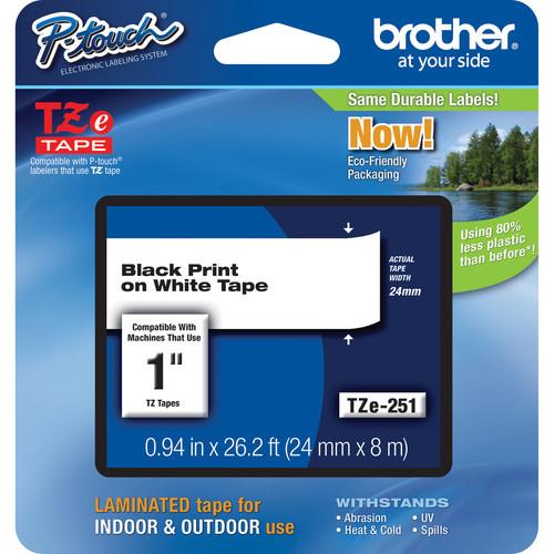 Brother TZe251 Laminated Tape for P-Touch Labelers