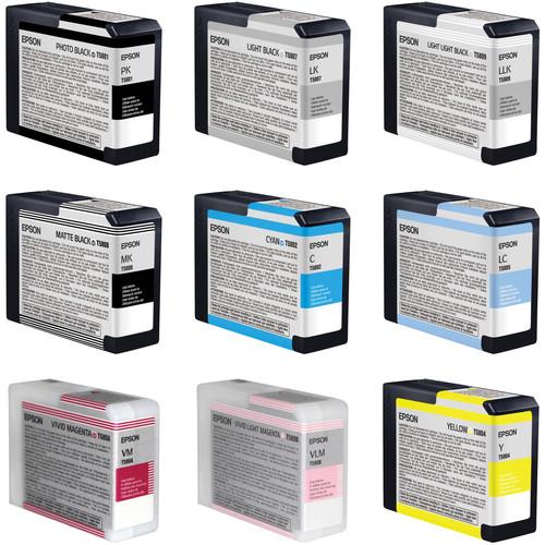 Epson UltraChrome K3 9-Cartridge Ink Set for Stylus Pro 3880 Printer