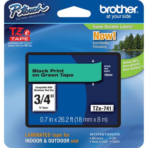 Brother TZe741 Laminated Tape for P-Touch Labelers