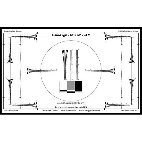 DSC Labs Resolution and Basic Setup Chart