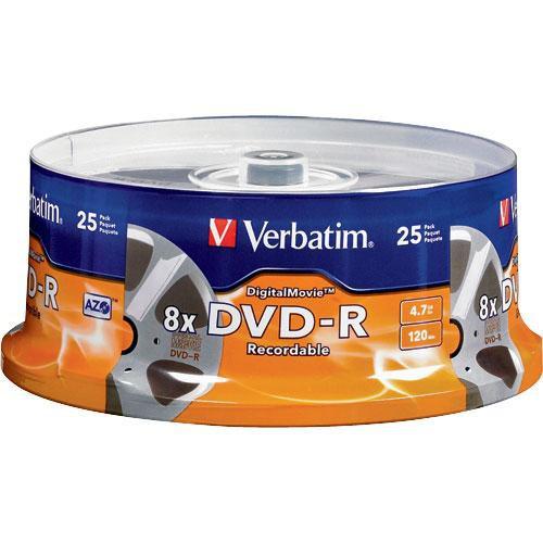 Verbatim DigitalMovie DVD-R 4.7GB 8X Spindle, Verbatim, DigitalMovie, DVD-R, 4.7GB, 8X, Spindle