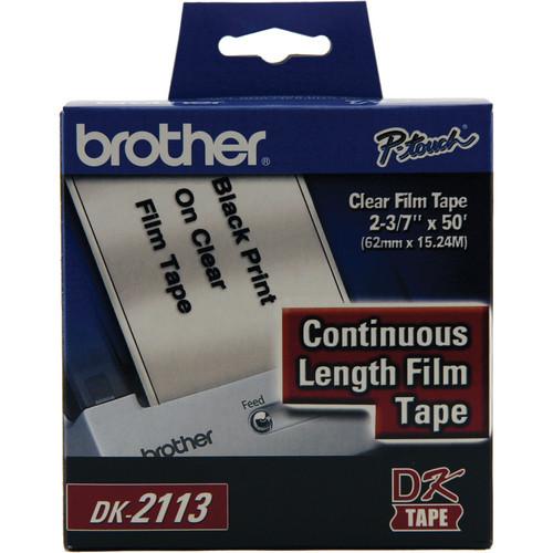 Brother DK2113 2.4" Black Print On Clear Tape
