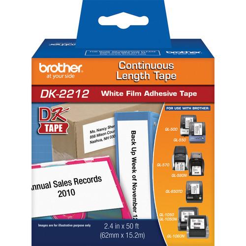 Brother DK2212 2.4" Black Print On White Tape