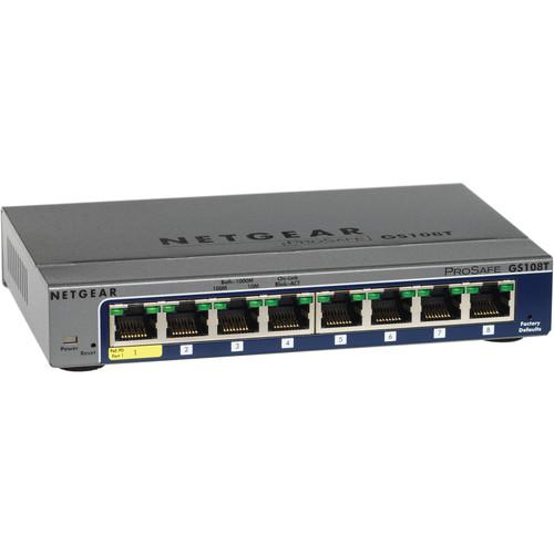 Netgear GS108T-200NAS ProSafe 8-Port Gigabit Smart Switch