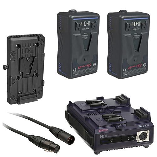 IDX System Technology E-HL9 V-Mount Dual Battery with Charger, V-Mount Conversion Plate, and XLR Cable Kit
