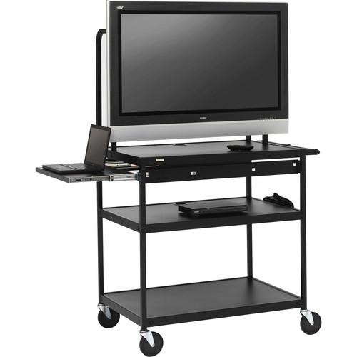 Bretford FP60MUL-E5BK Multimedia Cart for 37 to 52" Flat Panel Monitors With 6-Outlet Electrical Assembly