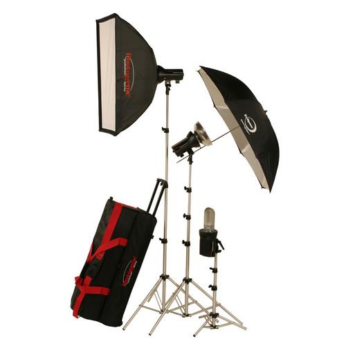 Photogenic AKC990BK 960W s Portrait Studio 3 Light Soft Box Kit