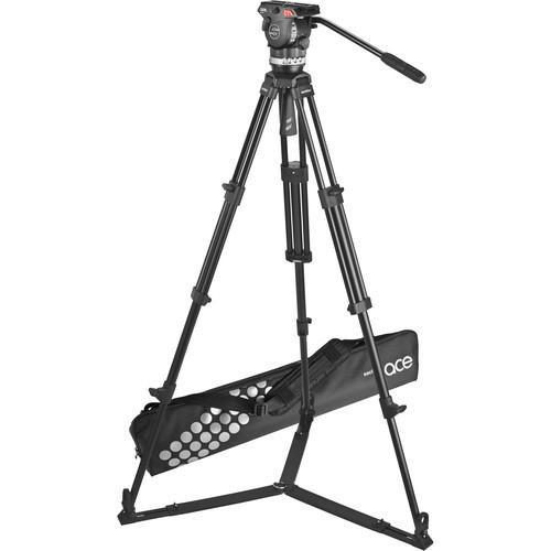 Sachtler Ace Fluid Head with 2-Stage Aluminum Tripod & On-Ground Spreader