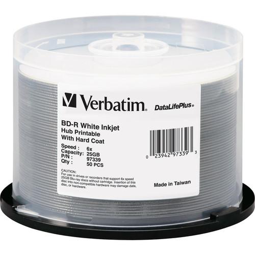 Verbatim BD-R Blu-Ray 25GB 6x White Inkjet Hub Printable Discs